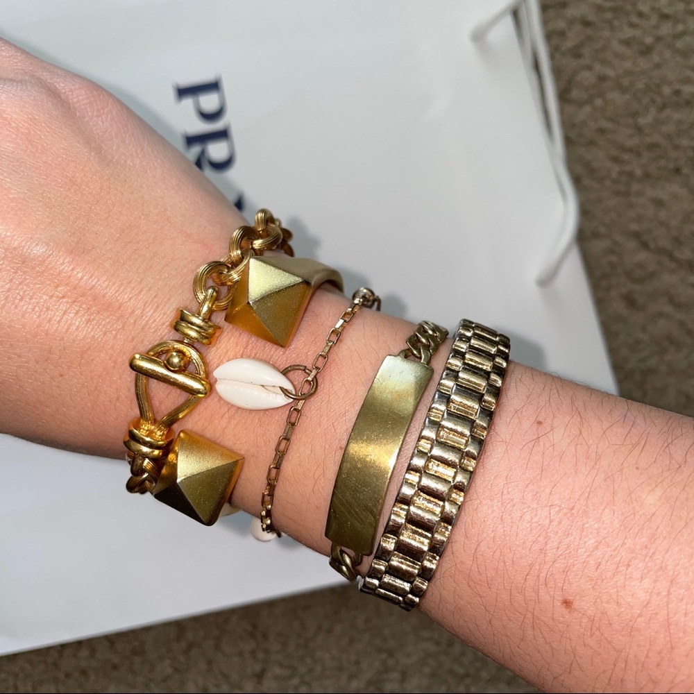Lot of Five Gold Plated Chic Bracelets